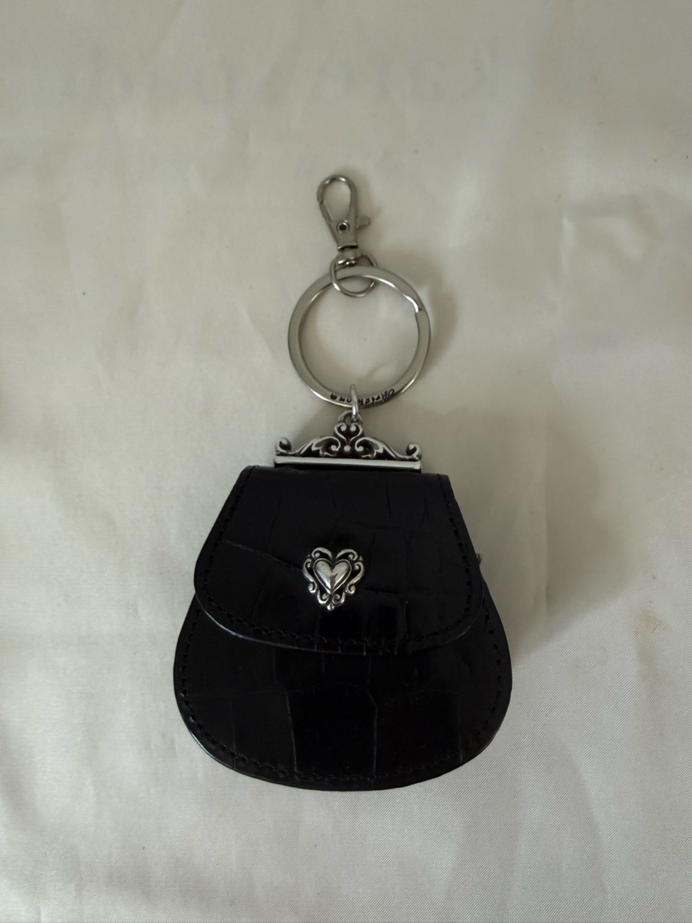 Brighton Black Croc-Embossed Mini Purse Bag Charm or Keychain